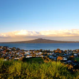 View of Rangitoto Island from Mount Victoria