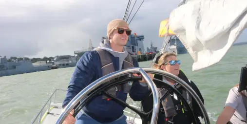 Taking the helm on an Americas Cup sailing experience Auckland Waitemata Harbour New Zealand