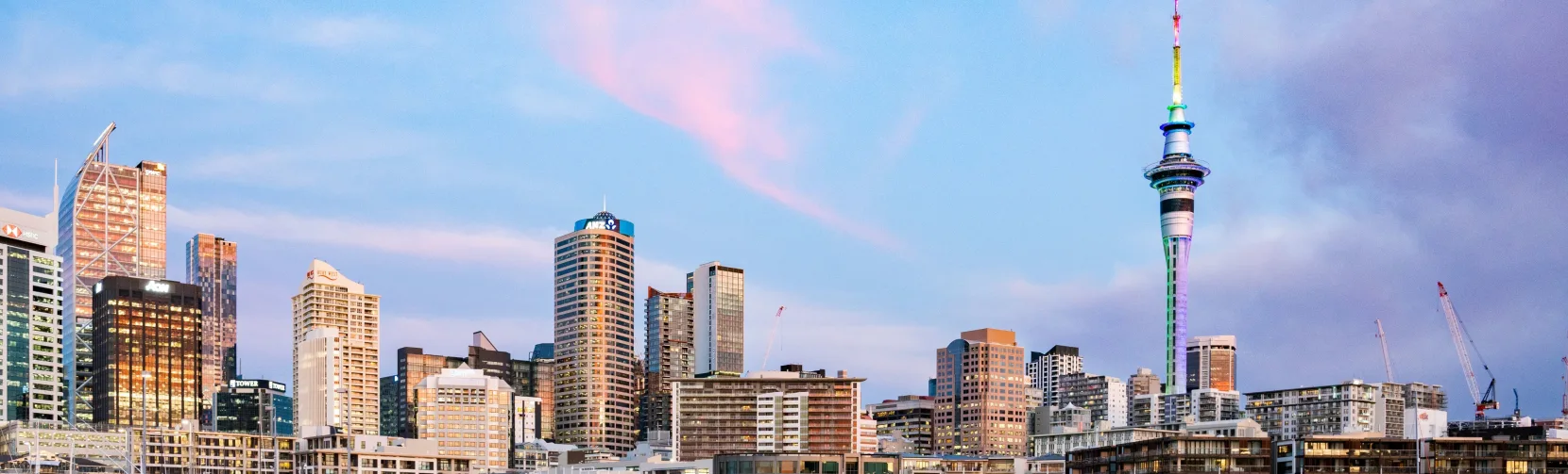 Auckland City Waterfront with Sky Tower