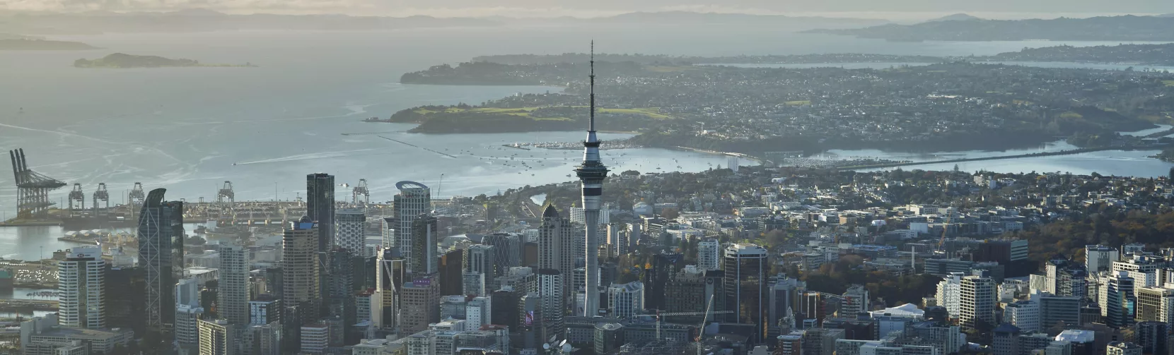 Auckland city skyline with Sky Tower
