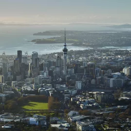 Auckland city skyline with Sky Tower
