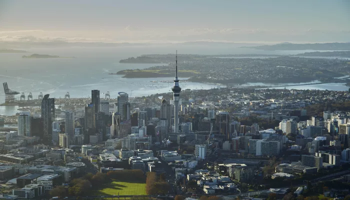 Auckland city skyline with Sky Tower