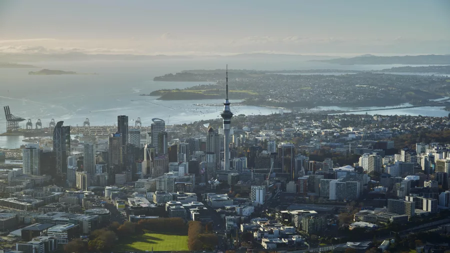 Auckland city skyline with Sky Tower