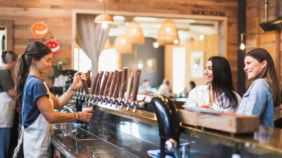 People at Sawmill Brewery in Matakana Auckland
