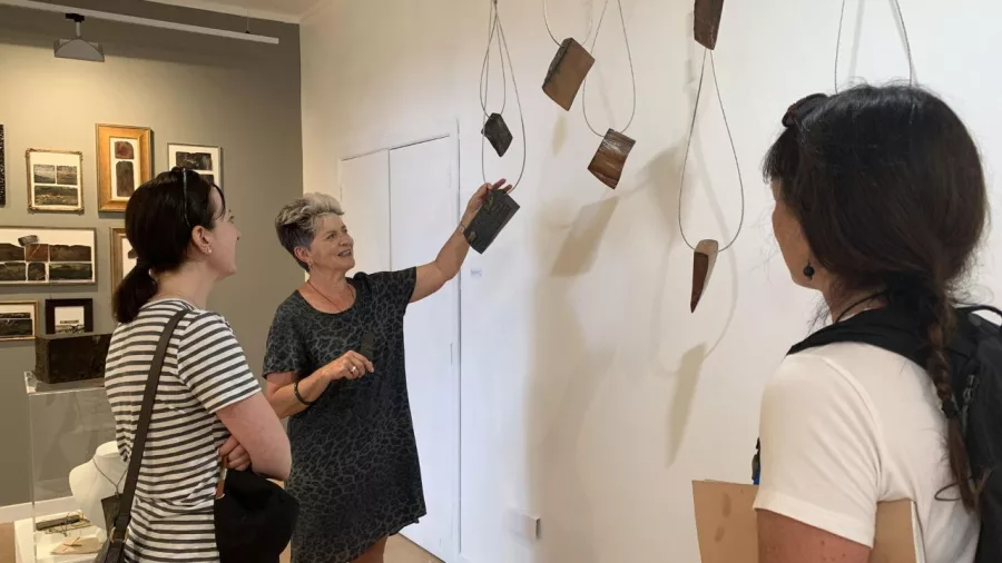 Artwork from the Robinson collection displayed in a Waiheke Island gallery setting