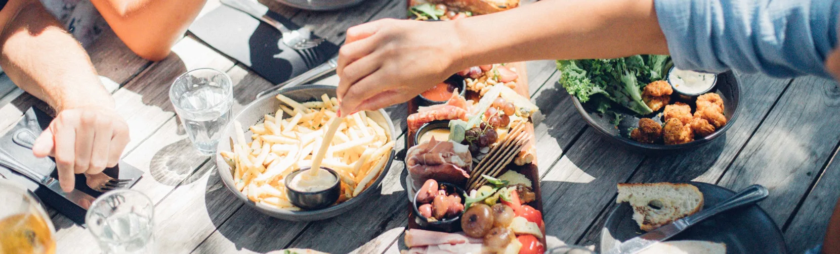 Shared dining at Man O' War Vineyards, Waiheke Island