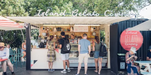 Customers at Island Gelato Company, Waiheke Island