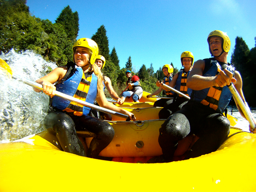 Guided whitewater rafting with Rotorua Rafting on Kaituna River in Okere Falls, Rotorua.