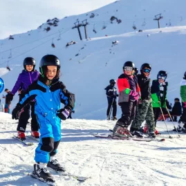 Group ski lesson for children at Mt Hutt