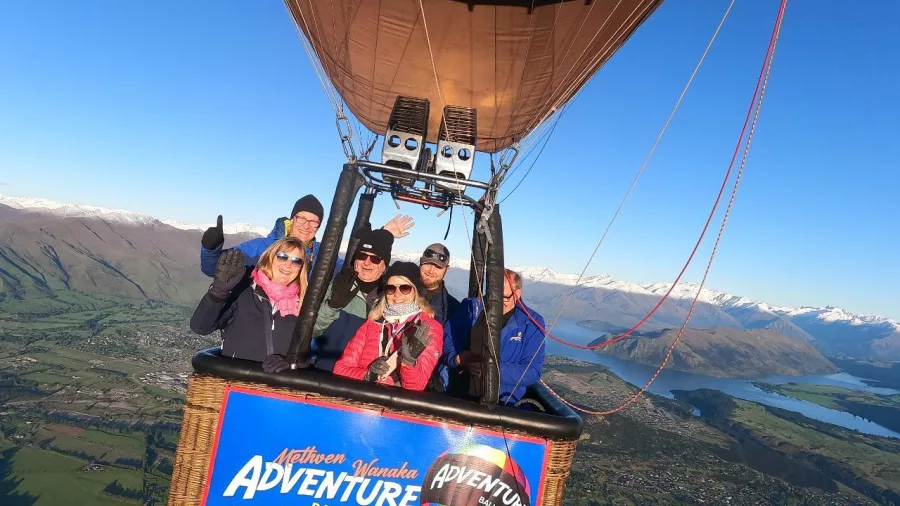 Adventure Balloons NZ flight over Lake Wanaka and mountains