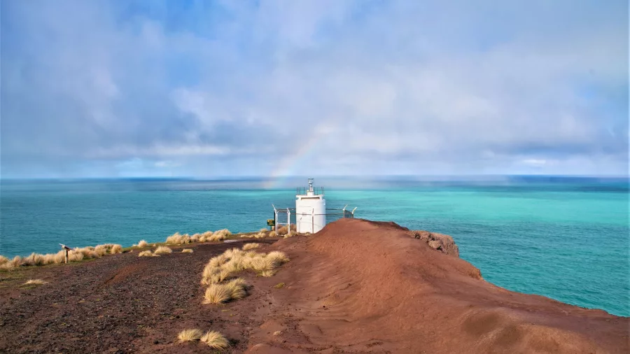 Akaroa Heads Lighthouse Reserve overlooking turquoise ocean