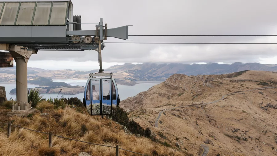 Christchurch Gondola cable car with panoramic views over Banks Peninsula