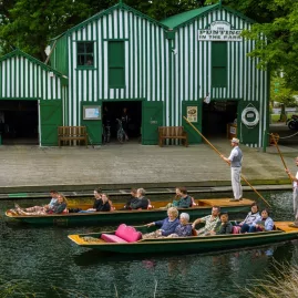Groups punting from the historic Antigua Boat Sheds in Christchurch