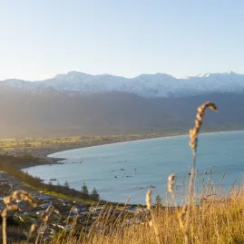 View of Kaikōura township and bay from Seaward Ranges Lookout