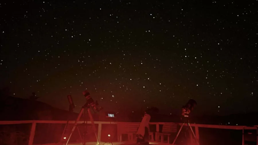 Stargazing telescopes set under starry sky at Hanmer Springs observatory