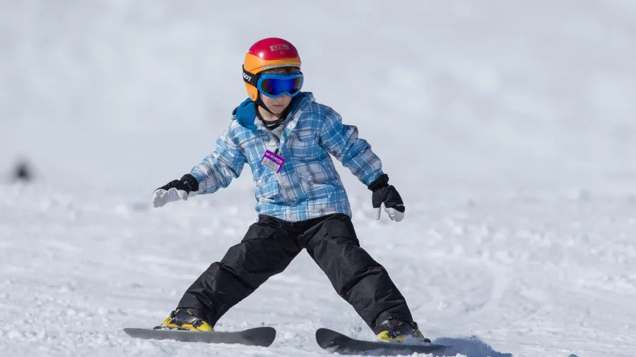 Child learning to ski at Mt Dobson Ski Area