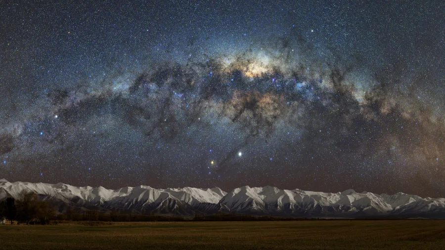 Milky Way over the Southern Alps in the Aoraki Mackenzie International Dark Sky Reserve