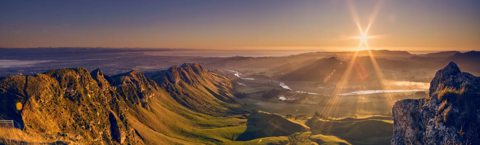 Sunrise view from Te Mata Peak overlooking Napier and Hawke’s Bay