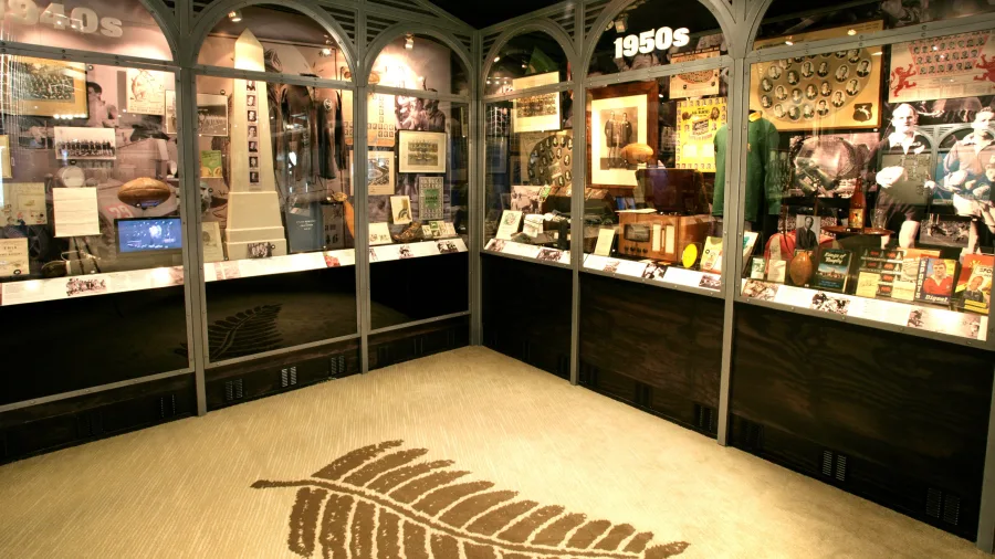 1950s memorabilia display at New Zealand Rugby Museum