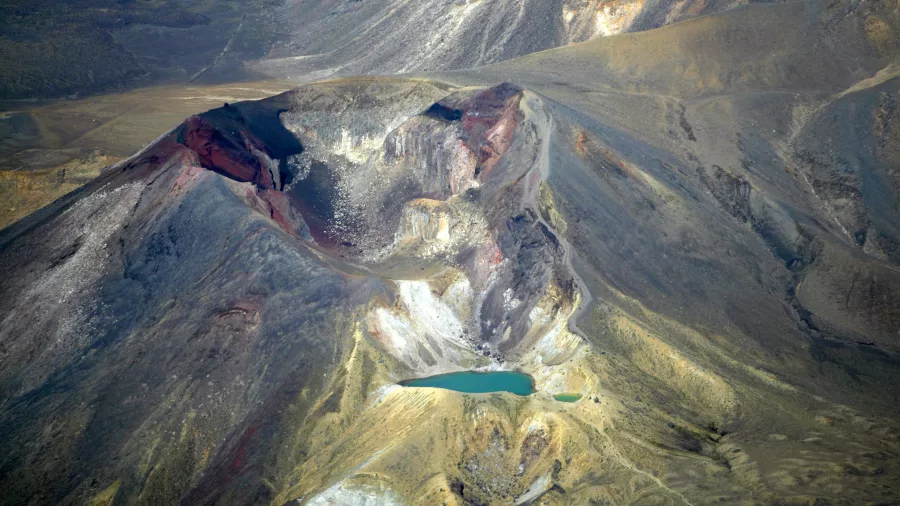 Aerial view of Mt Ngāuruhoe in Tongariro National Park