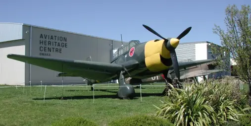 Junkers JU 87 Stuka replica displayed outside Omaka Aviation Heritage Centre in Blenheim