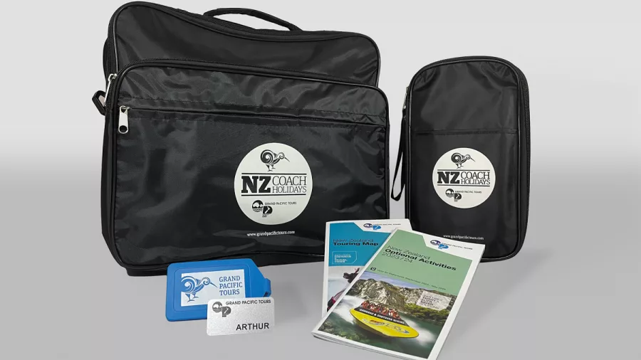 NZ Coach Holidays documentation pack with travel materials
