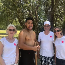 Guests meet Māori guide at Waitangi Treaty Grounds in Paihia