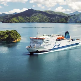 Interislander ferry cruises through Marlborough Sounds
