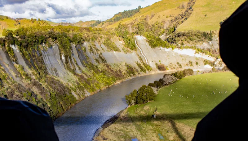 Northern Explorer train view near Taihape, North Island