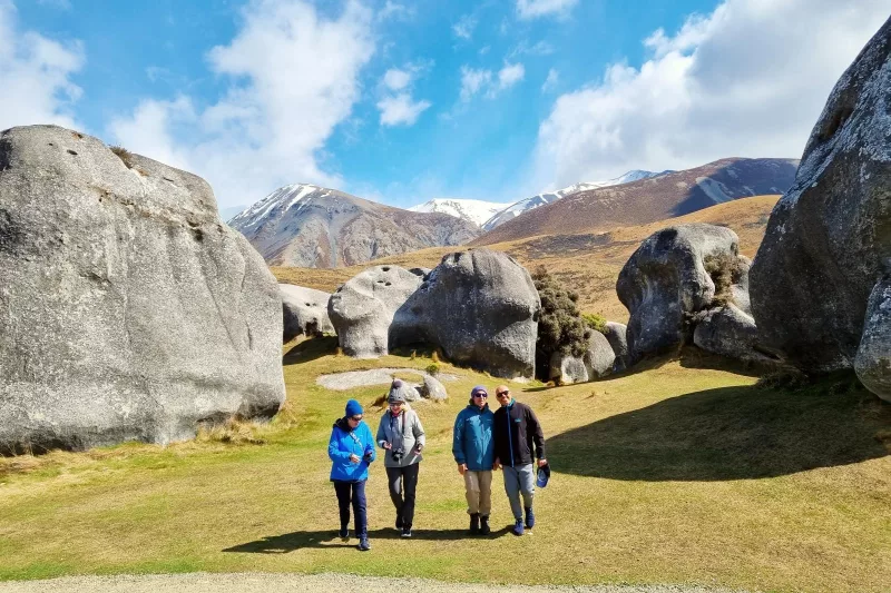 Scenic walk through limestone formations at Castle Hill / Kura Tāwhiti