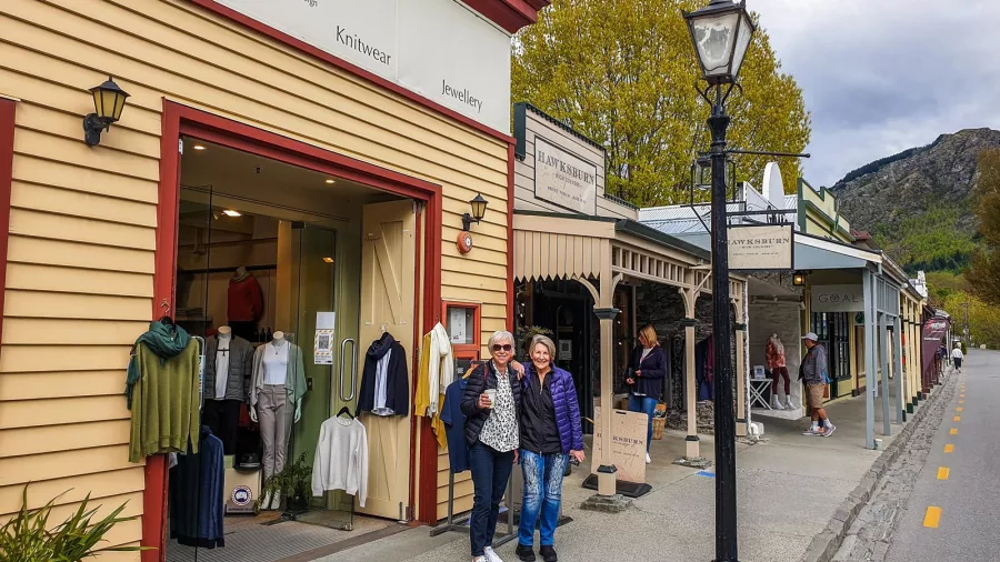 Ladies shopping along Arrowtown’s historic main street