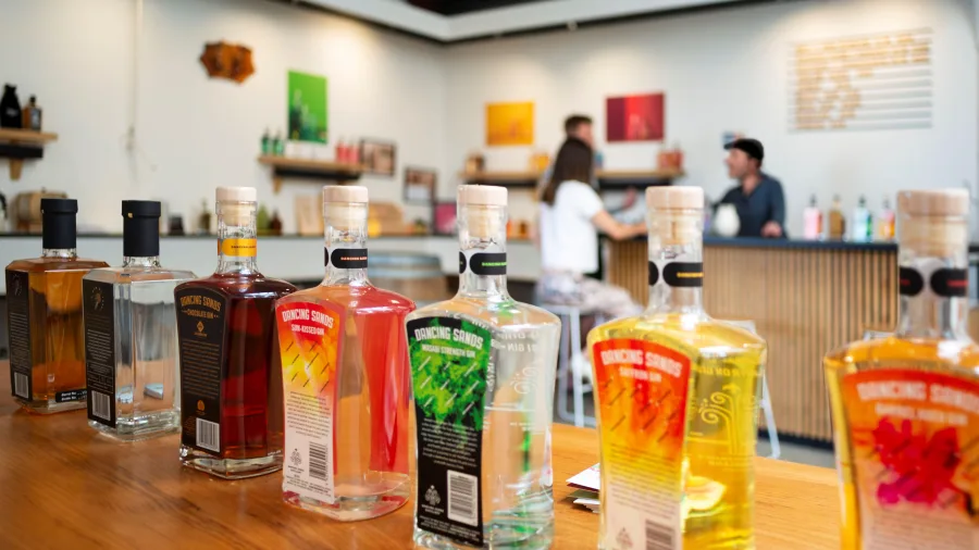 Gin tasting at Dancing Sands Distillery in Takaka