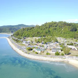 Aerial view of Marahau in Nelson Tasman