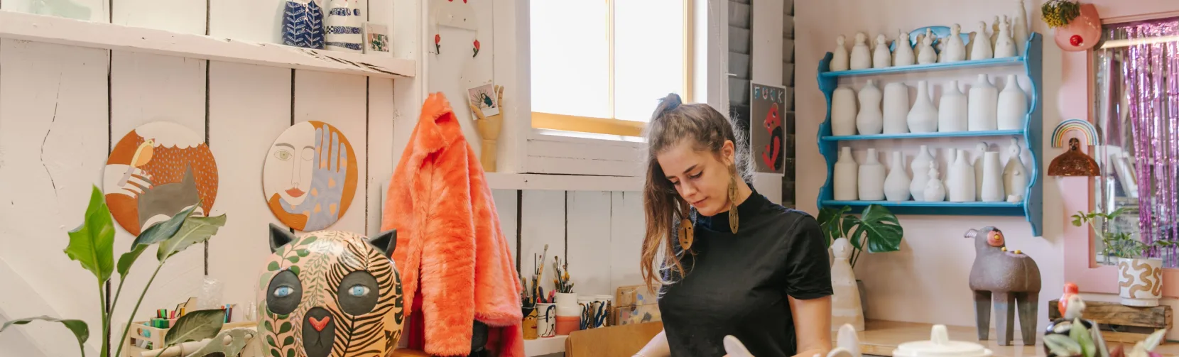 Zappekin ceramic artist at work in Motueka studio