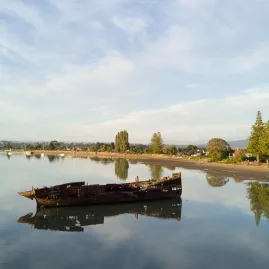 Janie Sneddon shipwreck in Motueka Harbour, Nelson Tasman