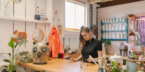 Zappekin ceramic artist at work in Motueka studio