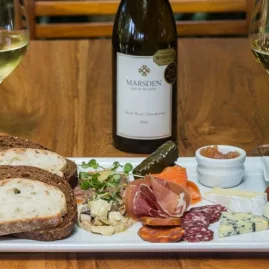 Wine and charcuterie platter at Marsden Estate Winery, Kerikeri