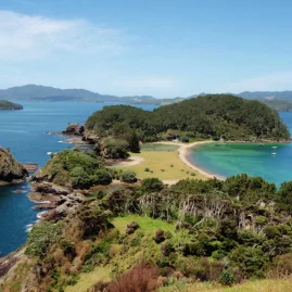 Scenic view of Urupukapuka Island in the Bay of Islands, Northland