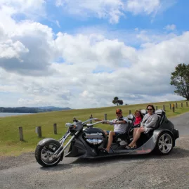 Scenic Thunder Trike ride with a family in the Bay of Islands, New Zealand