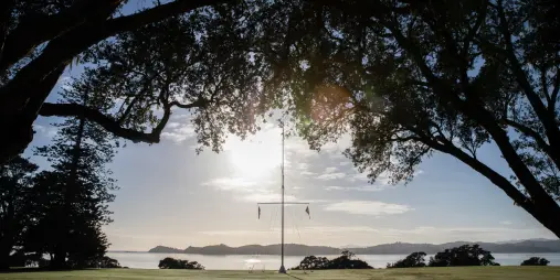 Historic flagstaff at the Waitangi Treaty Grounds in the Bay of Islands
