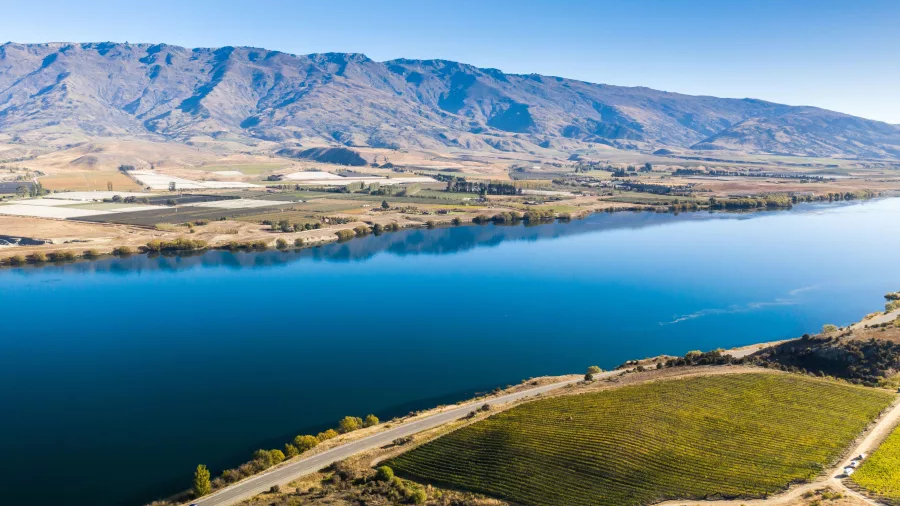 Misha’s Vineyard overlooking Lake Dunstan in Cromwell, Central Otago