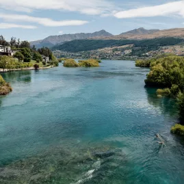 View over the Kawarau River from Kawarau Falls Bridge, Frankton