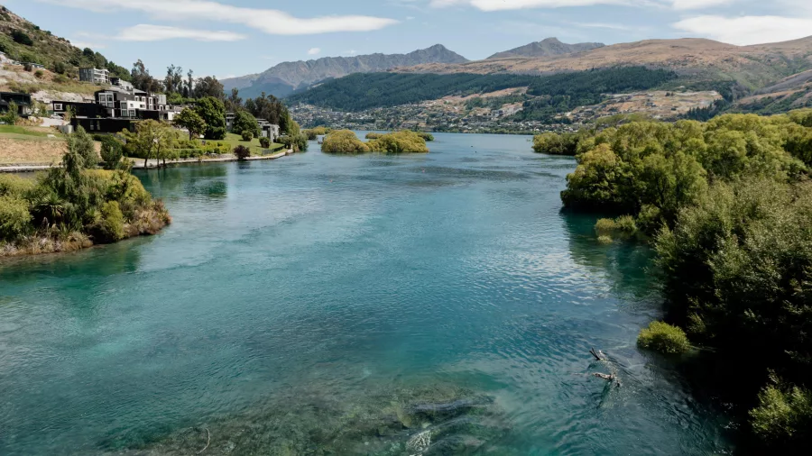 View over the Kawarau River from Kawarau Falls Bridge, Frankton