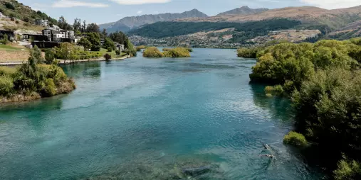 View over the Kawarau River from Kawarau Falls Bridge, Frankton