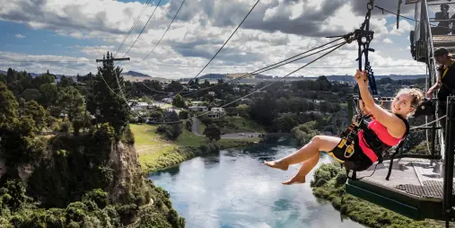 Taupō Swing launch platform overlooking the Waikato River