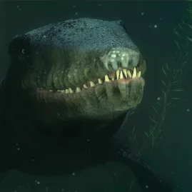 3D animated underwater dinosaur with sharp teeth from Time Tripper experience