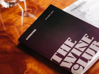 Kinross Wine Club booklet highlighting Pinot Noir selections and tasting notes