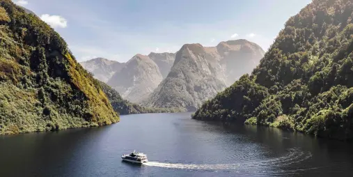Doubtful Sound landscape with RealNZ Patea Explorer