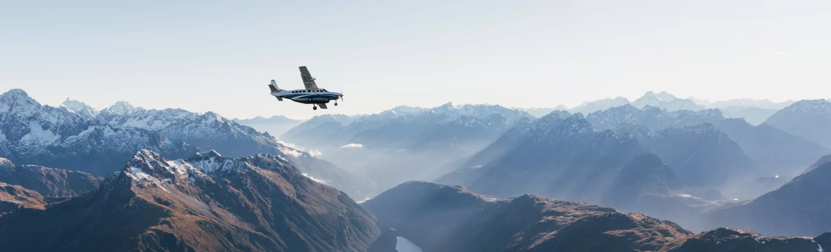 Scenic flight with True South over Milford Sound and surrounding Fiordland mountains