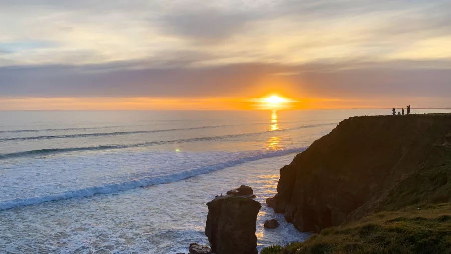 Sunset over the Fortrose Cliffs in Southland, New Zealand